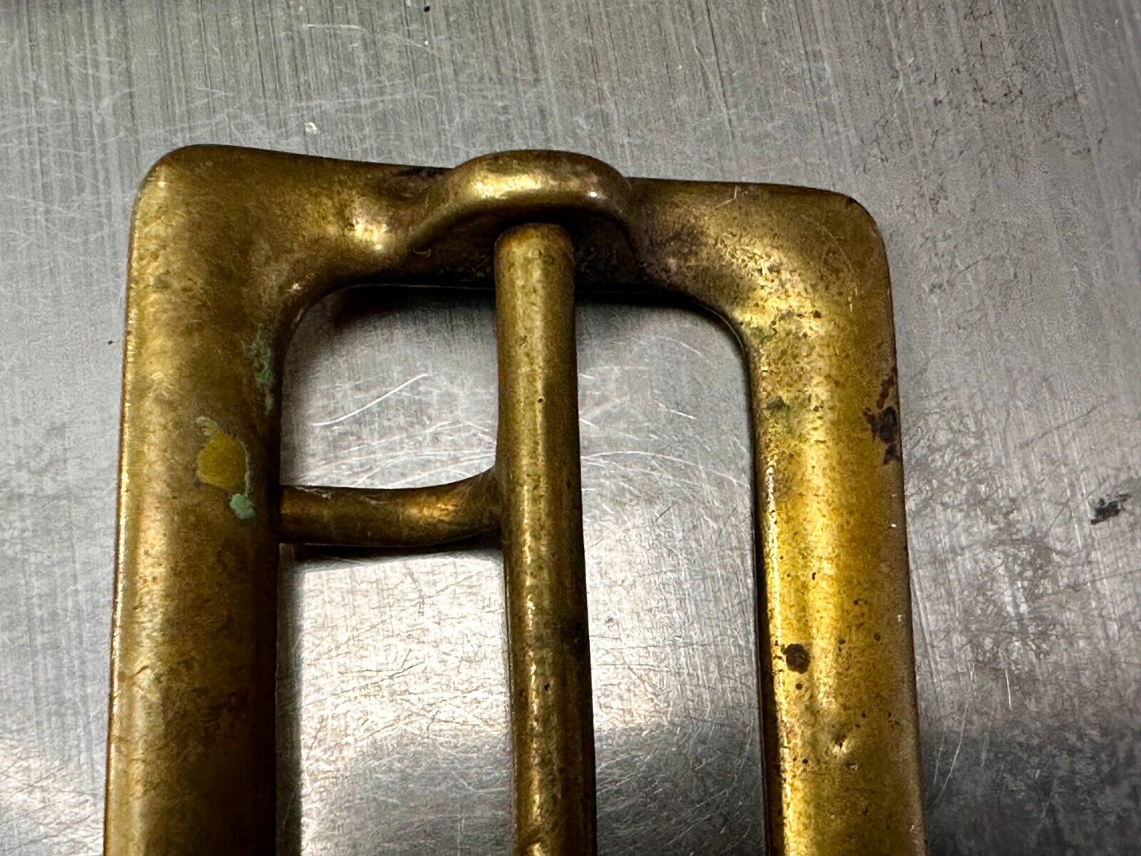 Antique Double Prong Center Bar Gold Tone Hippy Vibe Replacement Belt Buckle