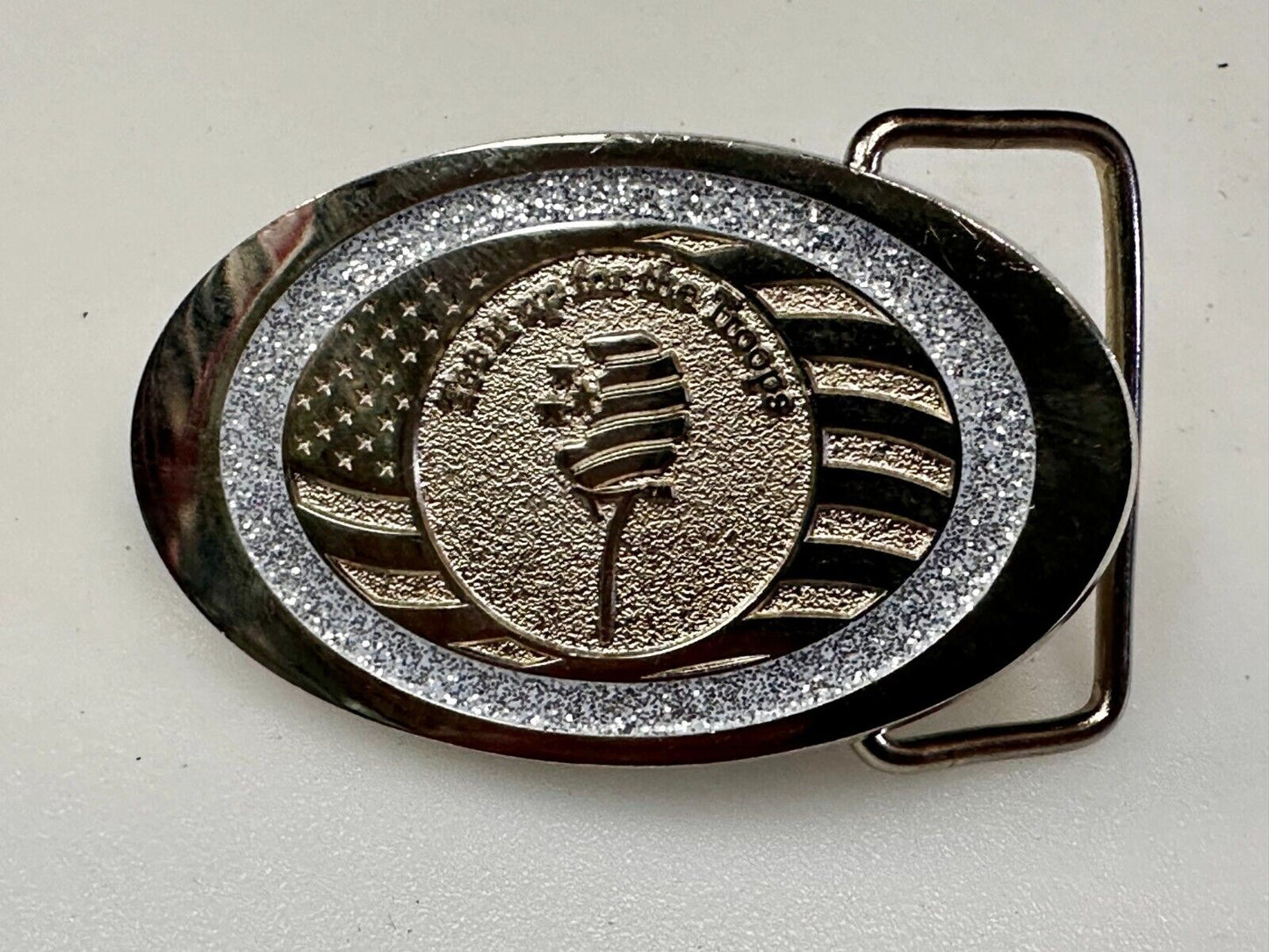 Tee It Up For The Troops Non Profit Organization Promo Award 2 Tone Belt Buckle
