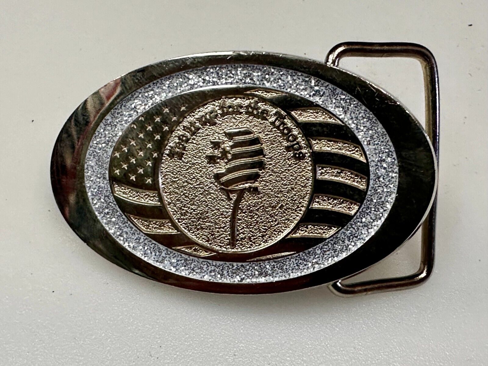 Tee It Up For The Troops Non Profit Organization Promo Award 2 Tone Belt Buckle