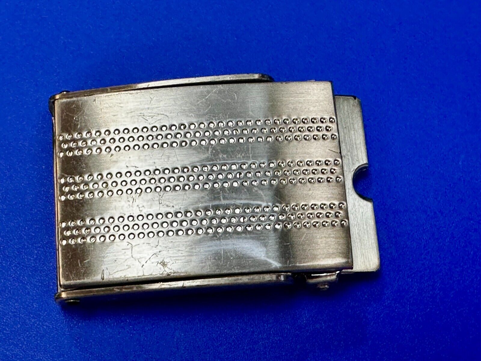 Adidas Golf Stripe Pattern Silver Tone Replacement Dress Style Vtg. Belt Buckle