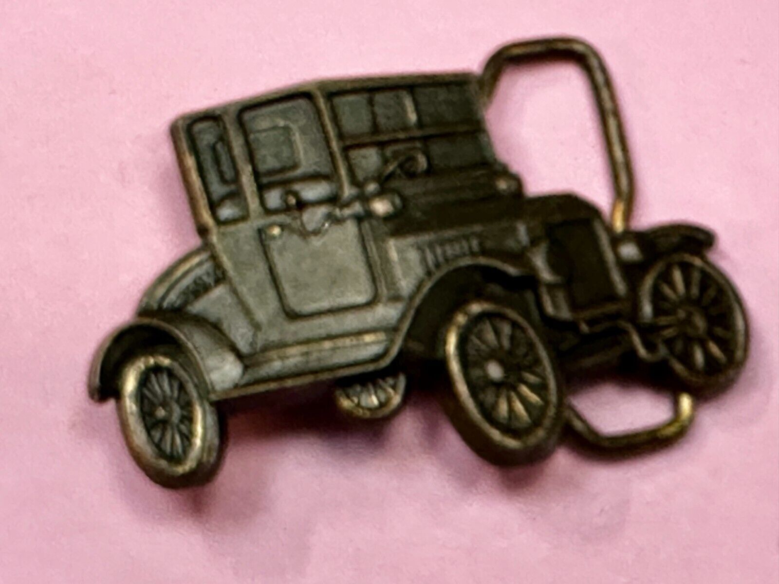 Antique Car Collector's Dealers Cutout Shaped Vintage Belt Buckle