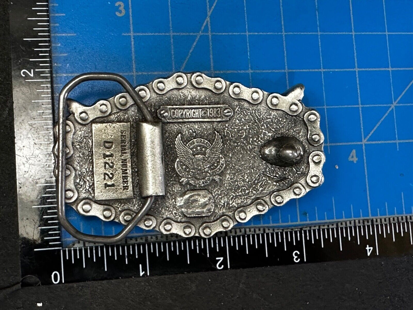 Bikers American Eagle with Motorcycle Chain Surround Great American Belt Buckle