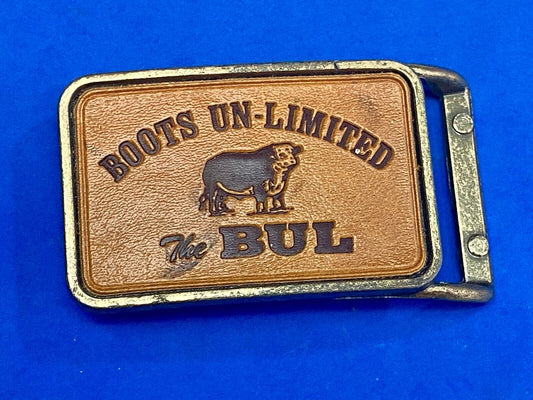 Vintage Leather belt buckle BOOTS unlimited - The Bul  Bull  Pooler GA Company 