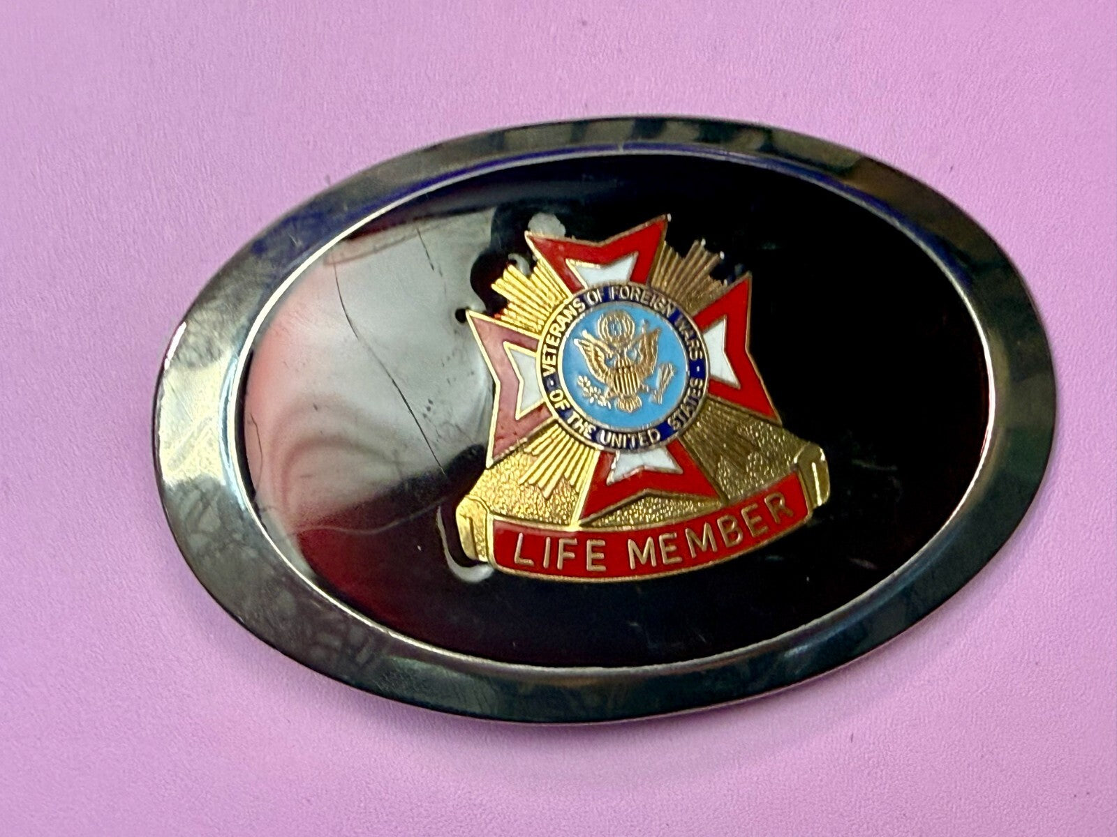 Veterans of Foreign Wars of United States Life Member Commemorative Belt Buckle