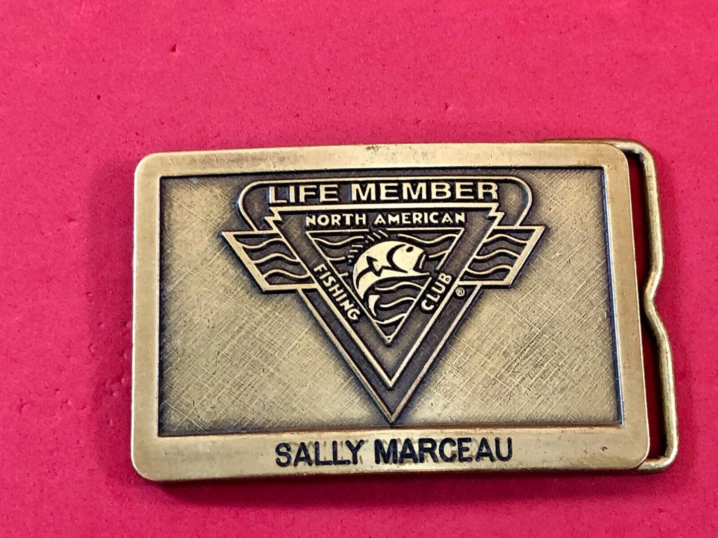 Vintage Life member to North American Fishing Club belt buckle 