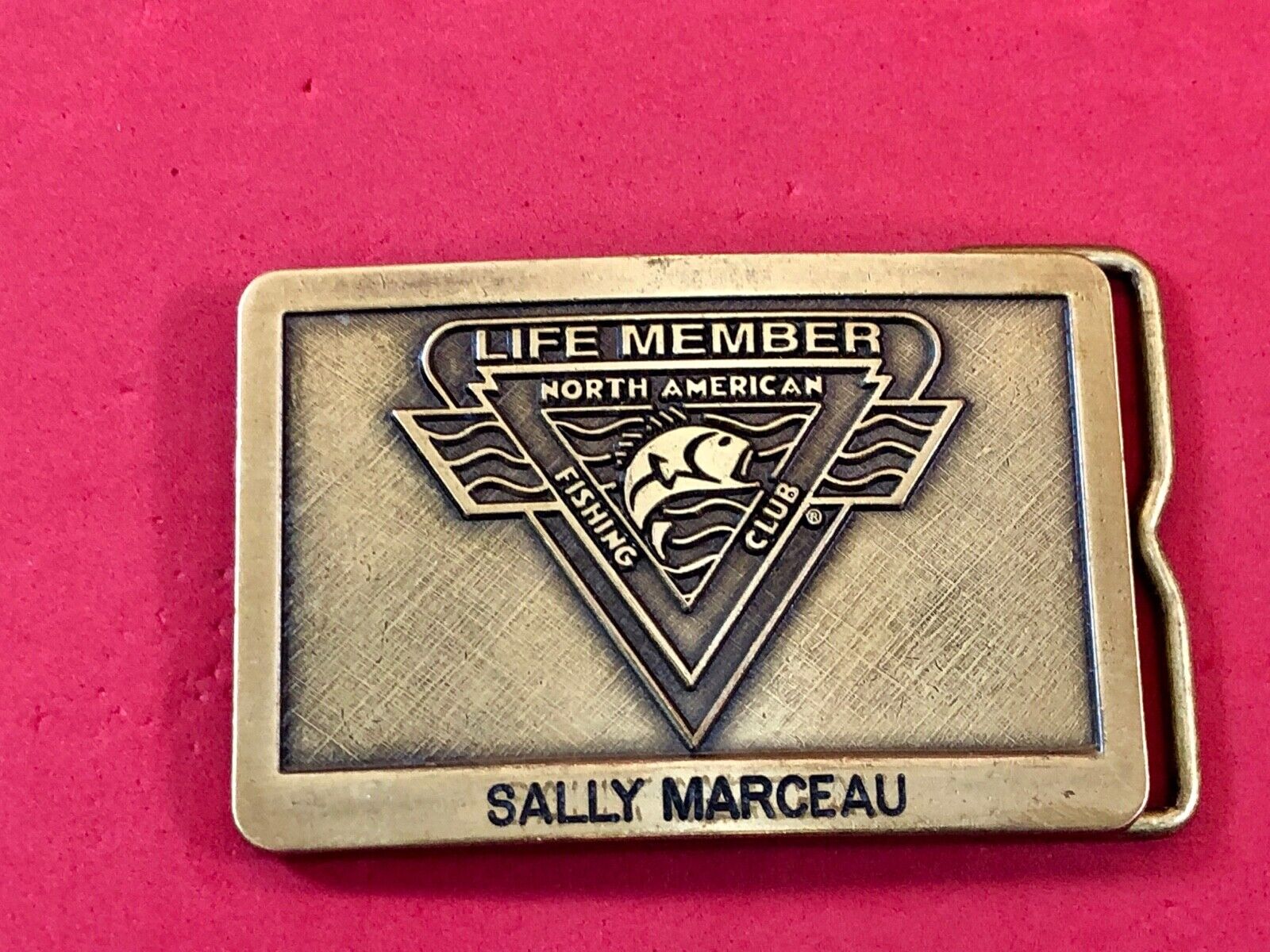Vintage Life member to North American Fishing Club belt buckle 