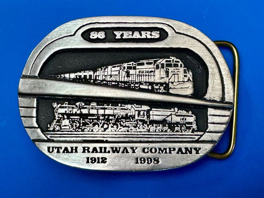 Utah Railway Co Vtg Train Railroad 86 Years - Gary Prazen Sculpture Belt Buckle
