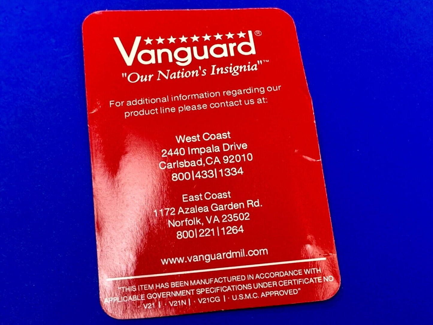 Vanguard US Navy Caduceus Combat Medic Insignia NOS Silver Brass Belt Buckle V21