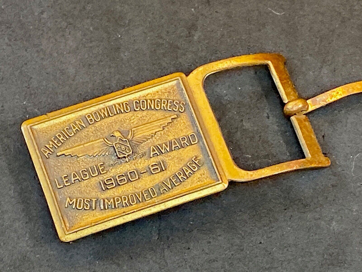 Abc American Bowling Congress  Most Improved Award Belt Buckle 1960 - 61 