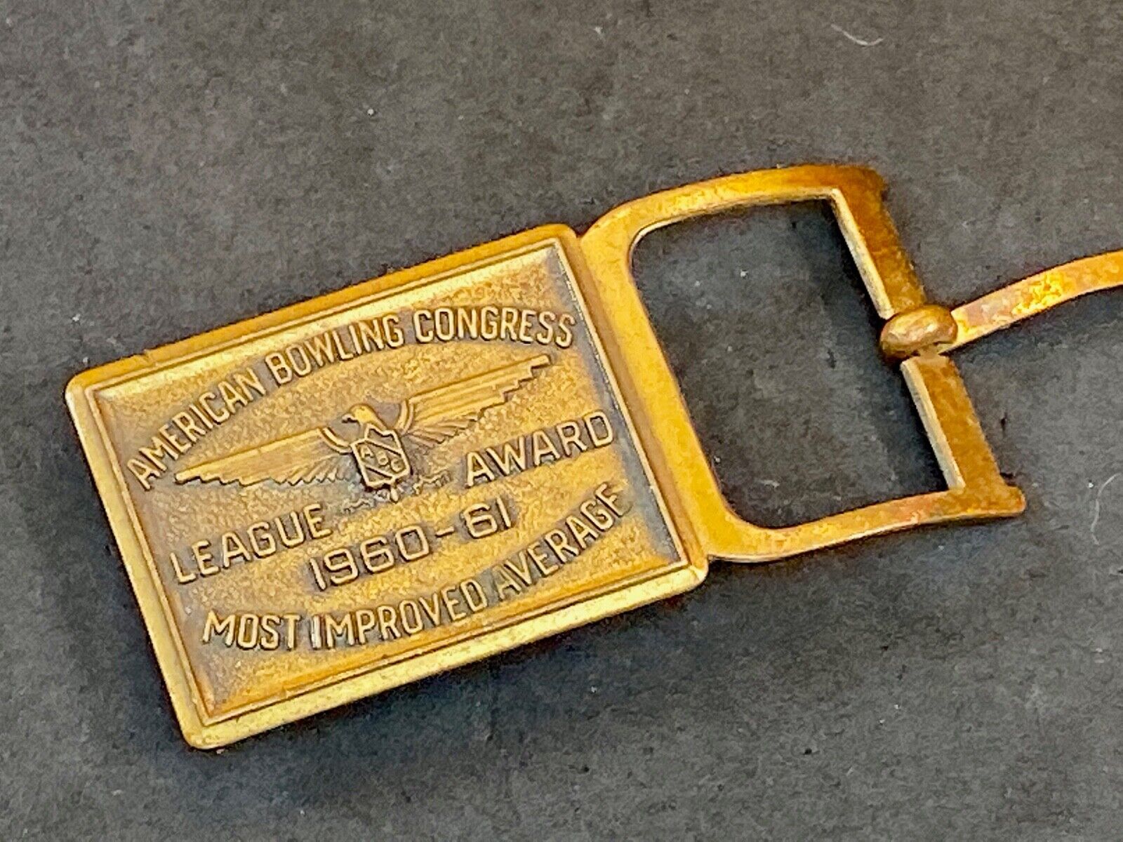 Abc American Bowling Congress  Most Improved Award Belt Buckle 1960 - 61 