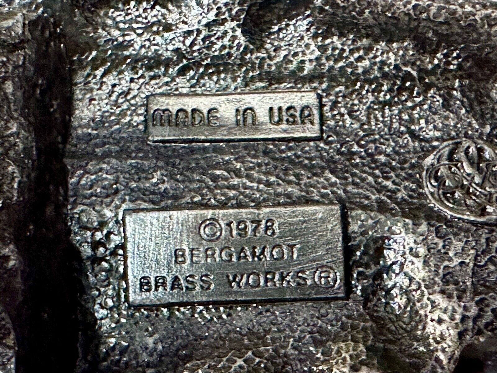 Vintage 1978 RR train Steam Engine Bergamot cutout belt buckle