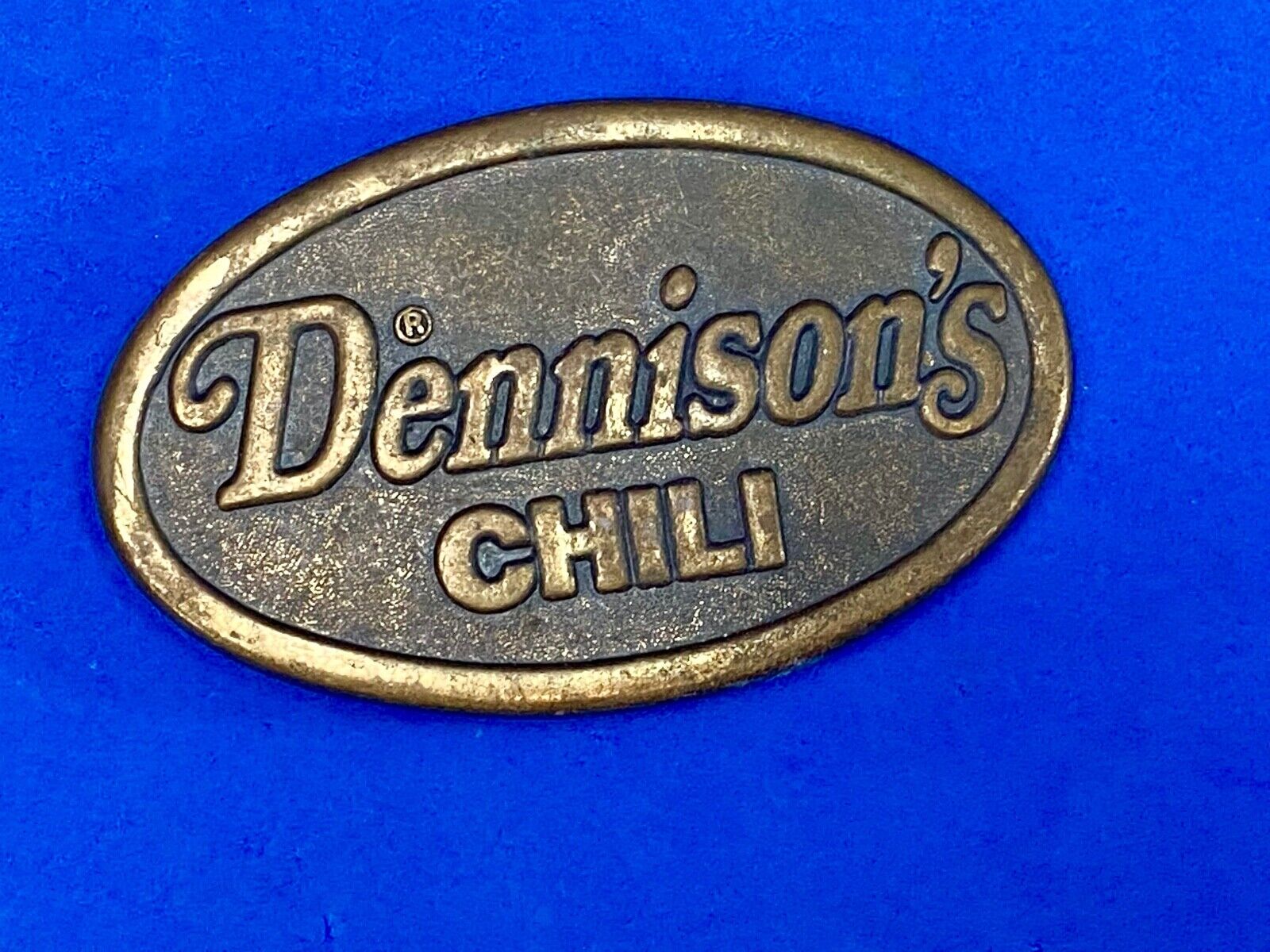Vintage Dennison's Chili Belt Brass Tone Oval Buckle