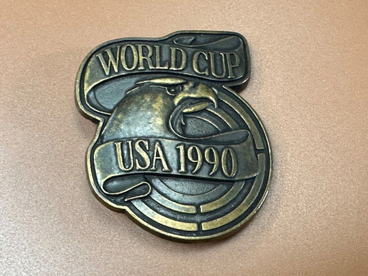 1990 USA World Cup Games Mens National Soccer Commemorative belt buckle