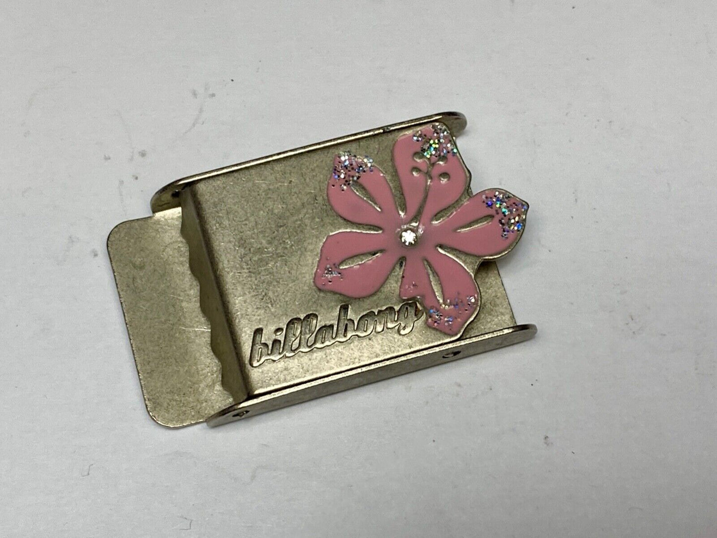 Billabong Belt Buckle Pink & Silver Jeweled Flower - Australian Surf Company