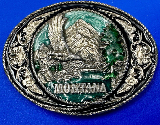 The Great State of Montana Vintage W-5 Siskiyou Eagle Mountain Belt Buckle