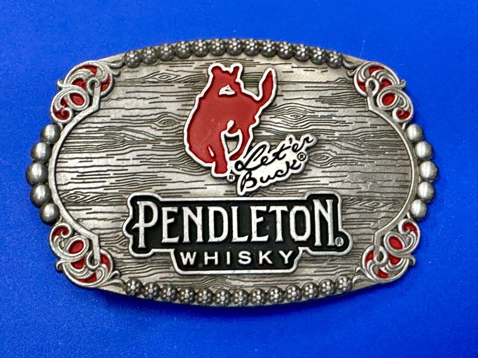 2023 Pendleton Whisky Let'er Buck Montana Silversmith Rodeo Cowboys Belt Buckle