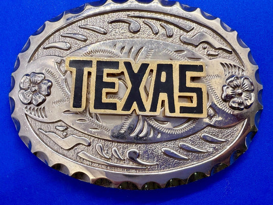 Texas - The name say it all.   Big Southwestern Black Block letters Belt Buckle