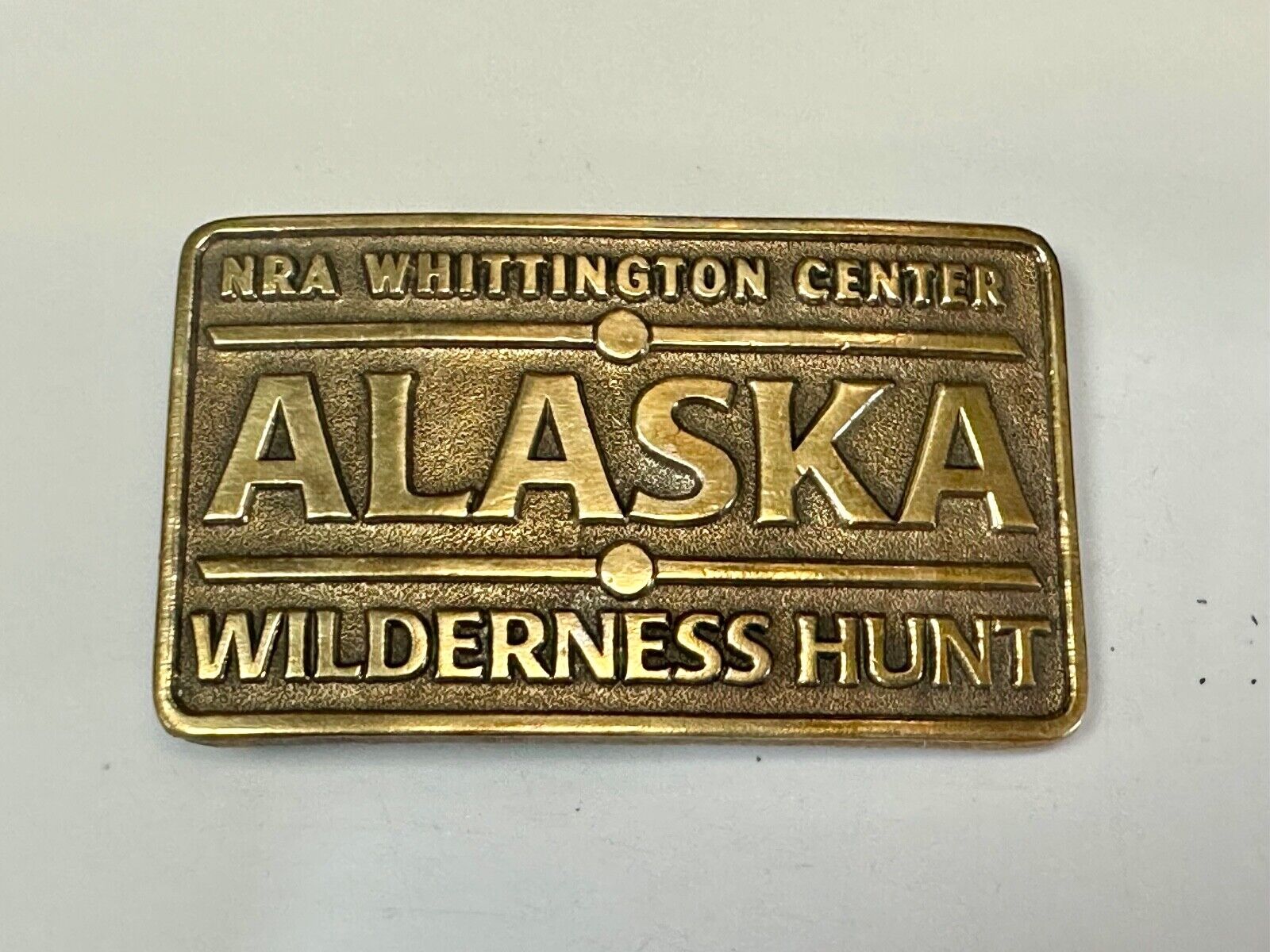 Alaska Wilderness Hunt - vintage belt buckle by NRA Whittington Center
