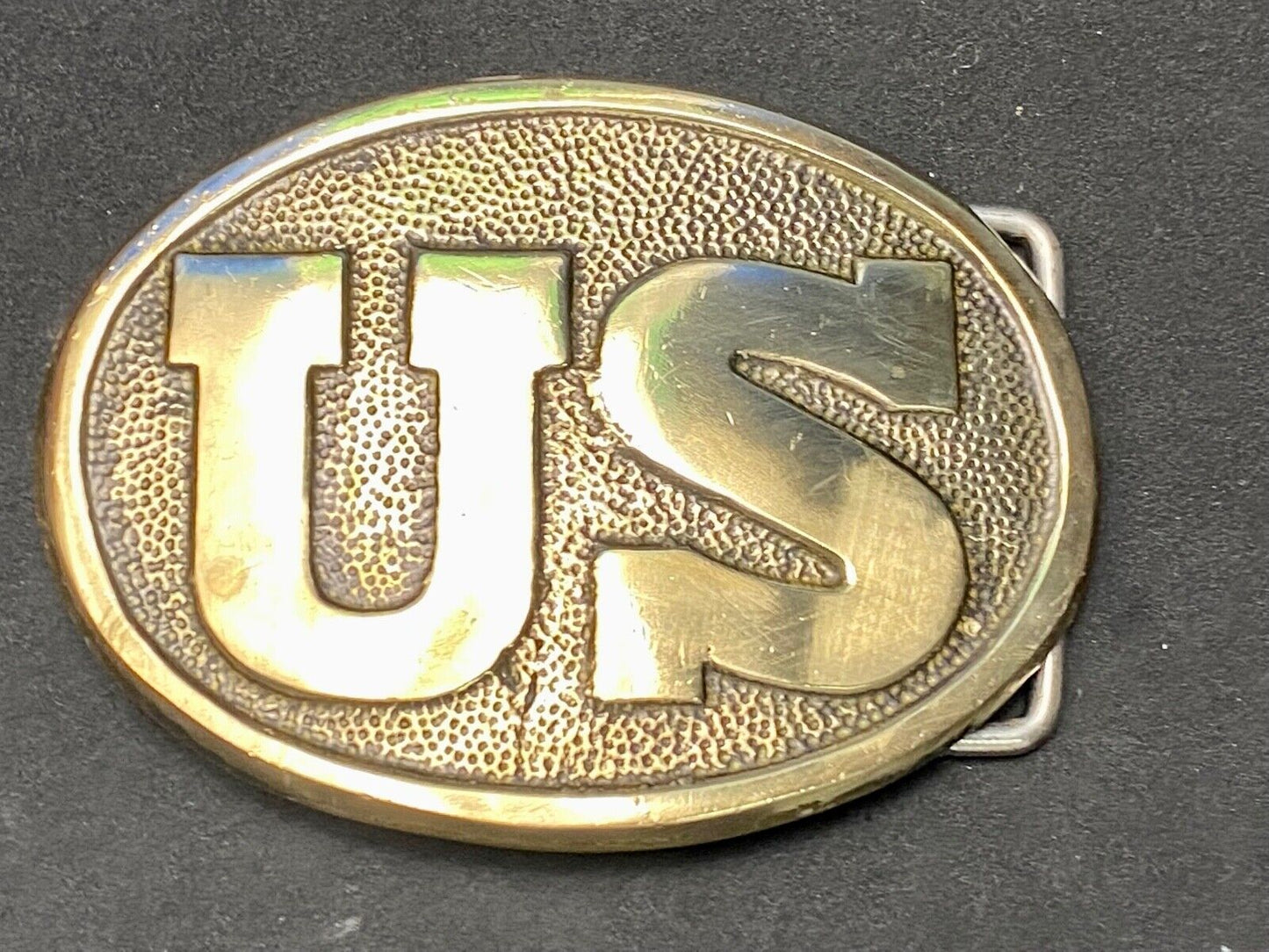 US Civil War reenactment military costume Vintage Hand made Brass belt buckle