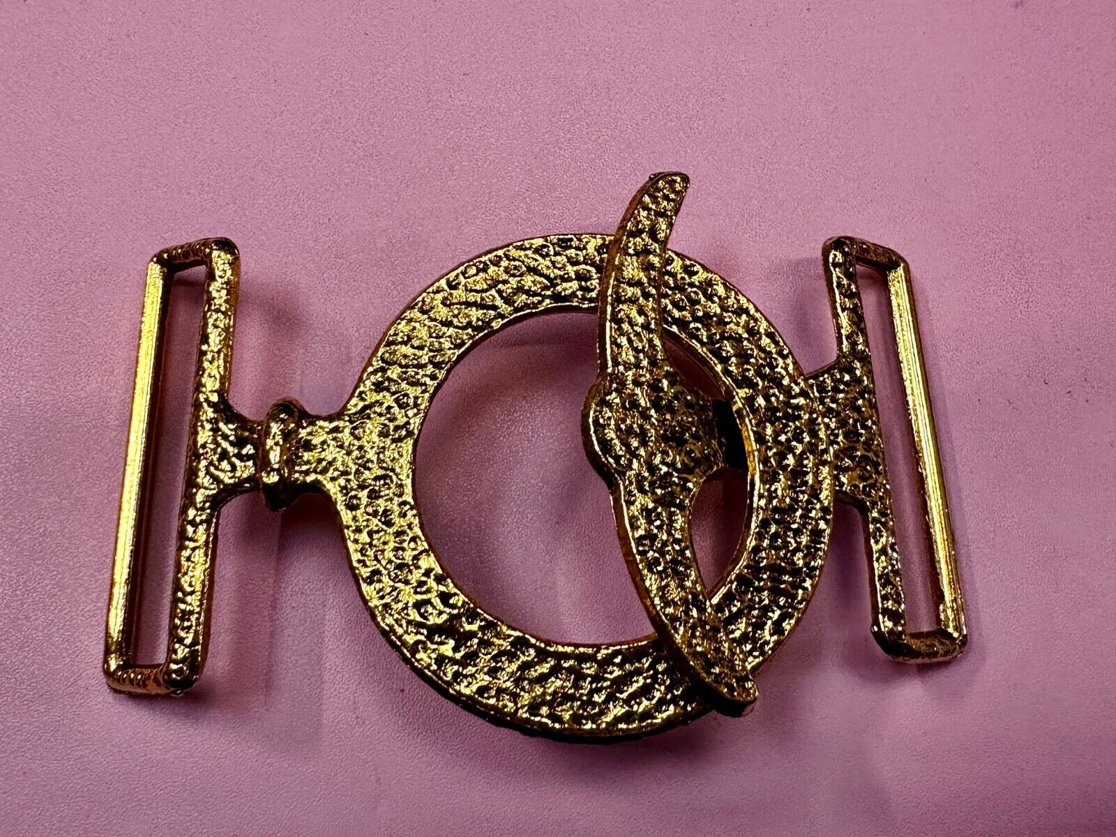 Two-Piece Interlocking Anchor? Open Work Gold Tone Vintage Belt Buckle