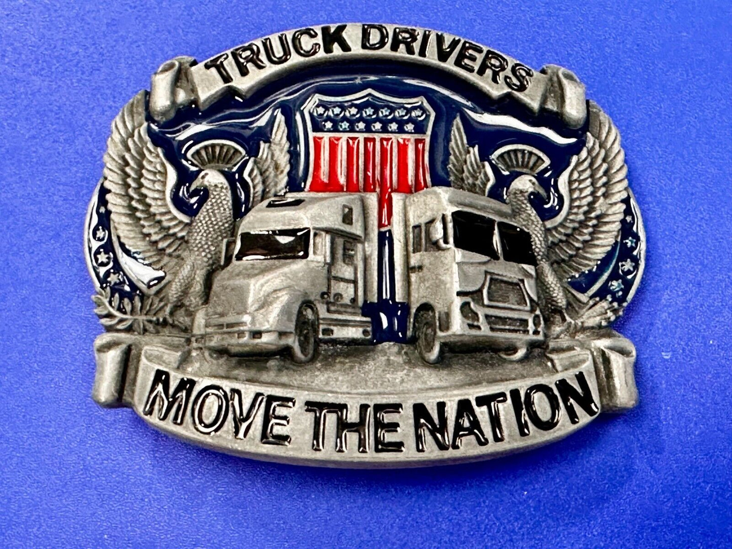 Truck Drivers Move The Nation 3-D Eagle American Trucker Commemorate Belt Buckle
