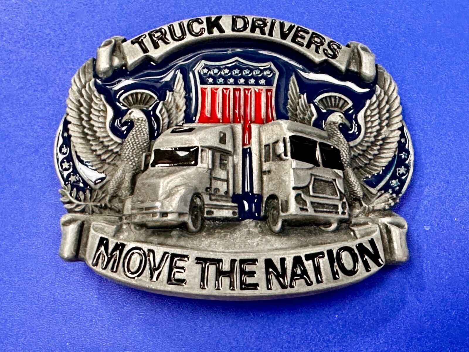 Truck Drivers Move The Nation 3-D Eagle American Trucker Commemorate Belt Buckle