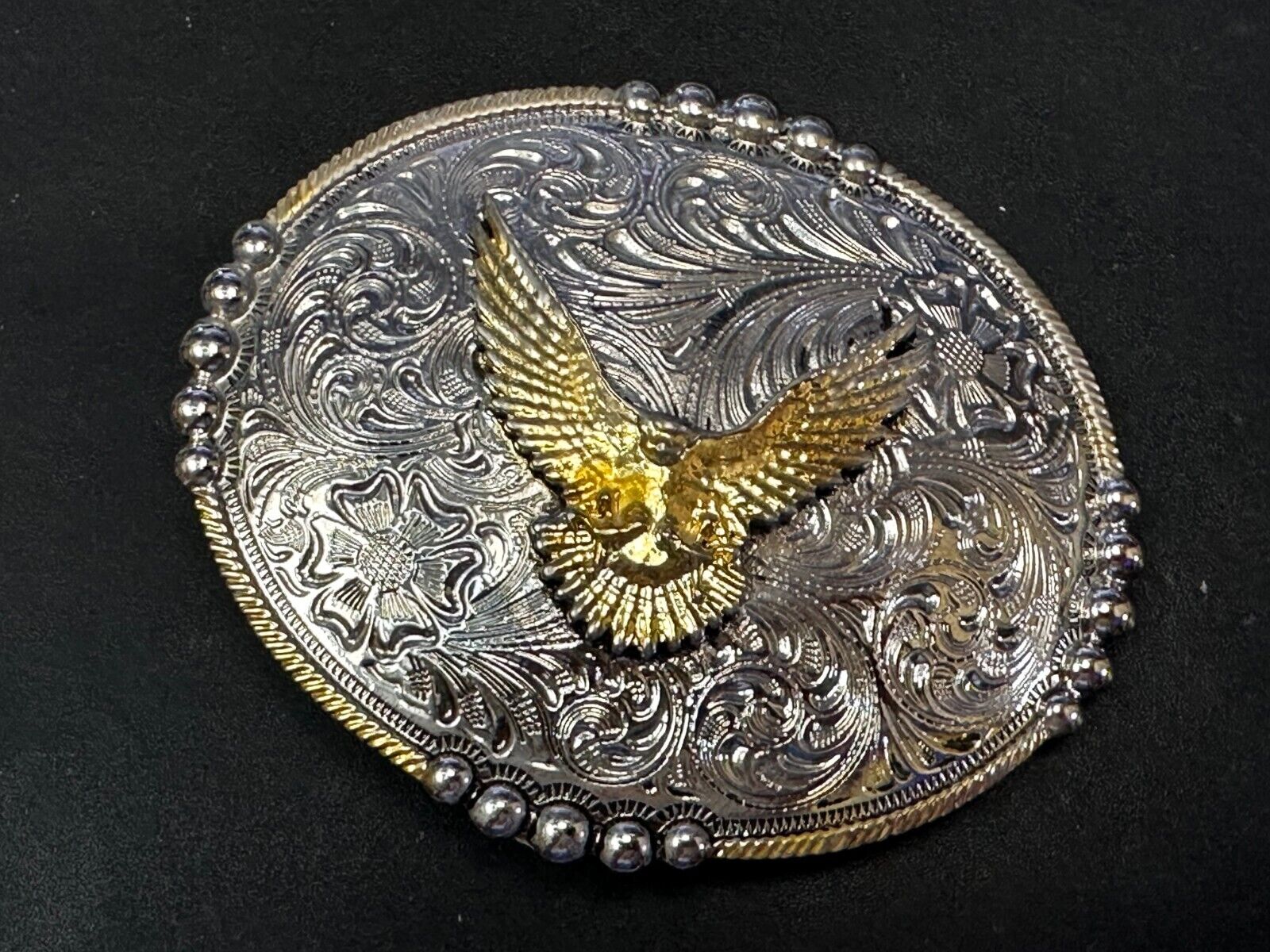 American Bald Eagle - Coming At Ya - Unique Western Two Tone Belt Buckle