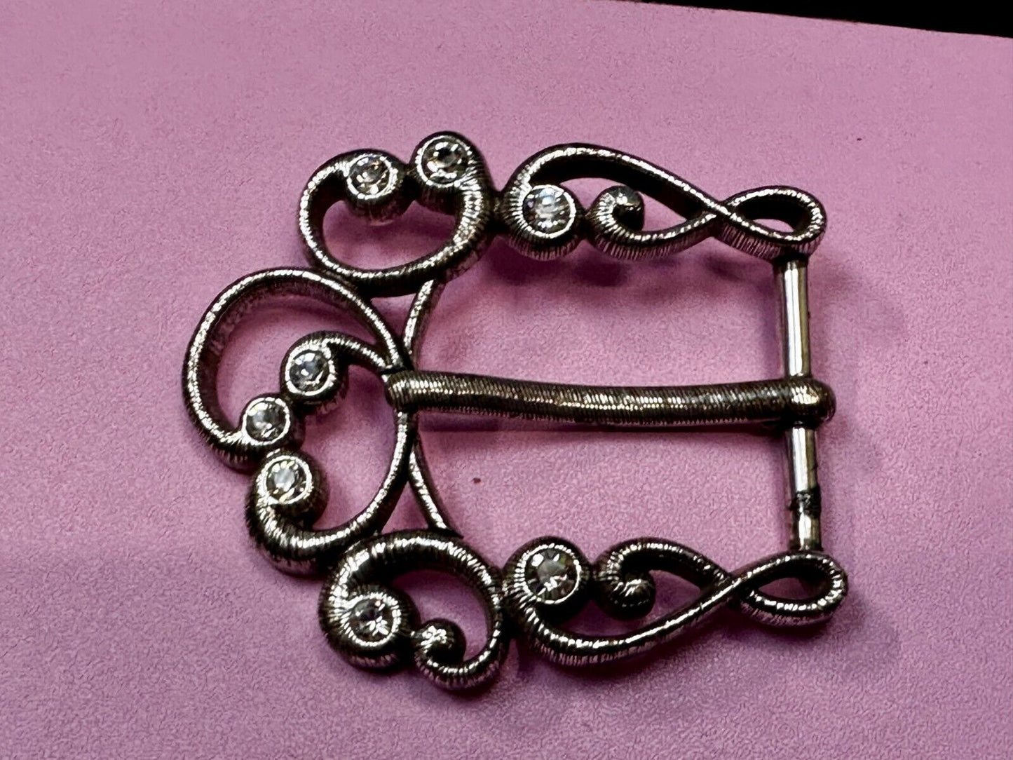 Antique? See Through Replacement Dress Belt Buckle Beautiful Rhinestone Accents