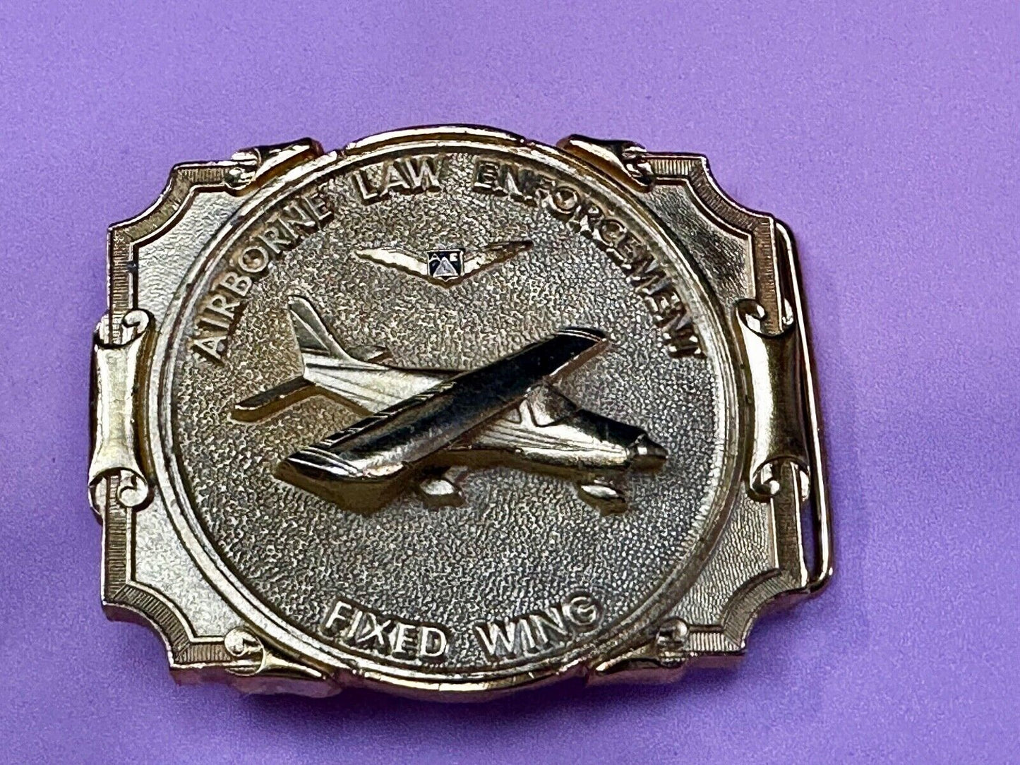 Airborne Law Enforcement Plane Police Pilot Fixed Wing Lg Belt Buckle  #20 ALE