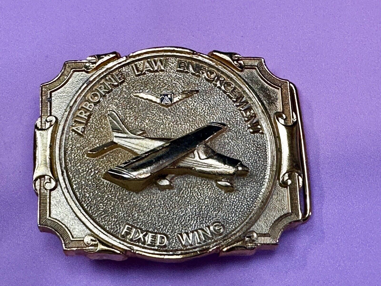 Airborne Law Enforcement Plane Police Pilot Fixed Wing Lg Belt Buckle  #20 ALE