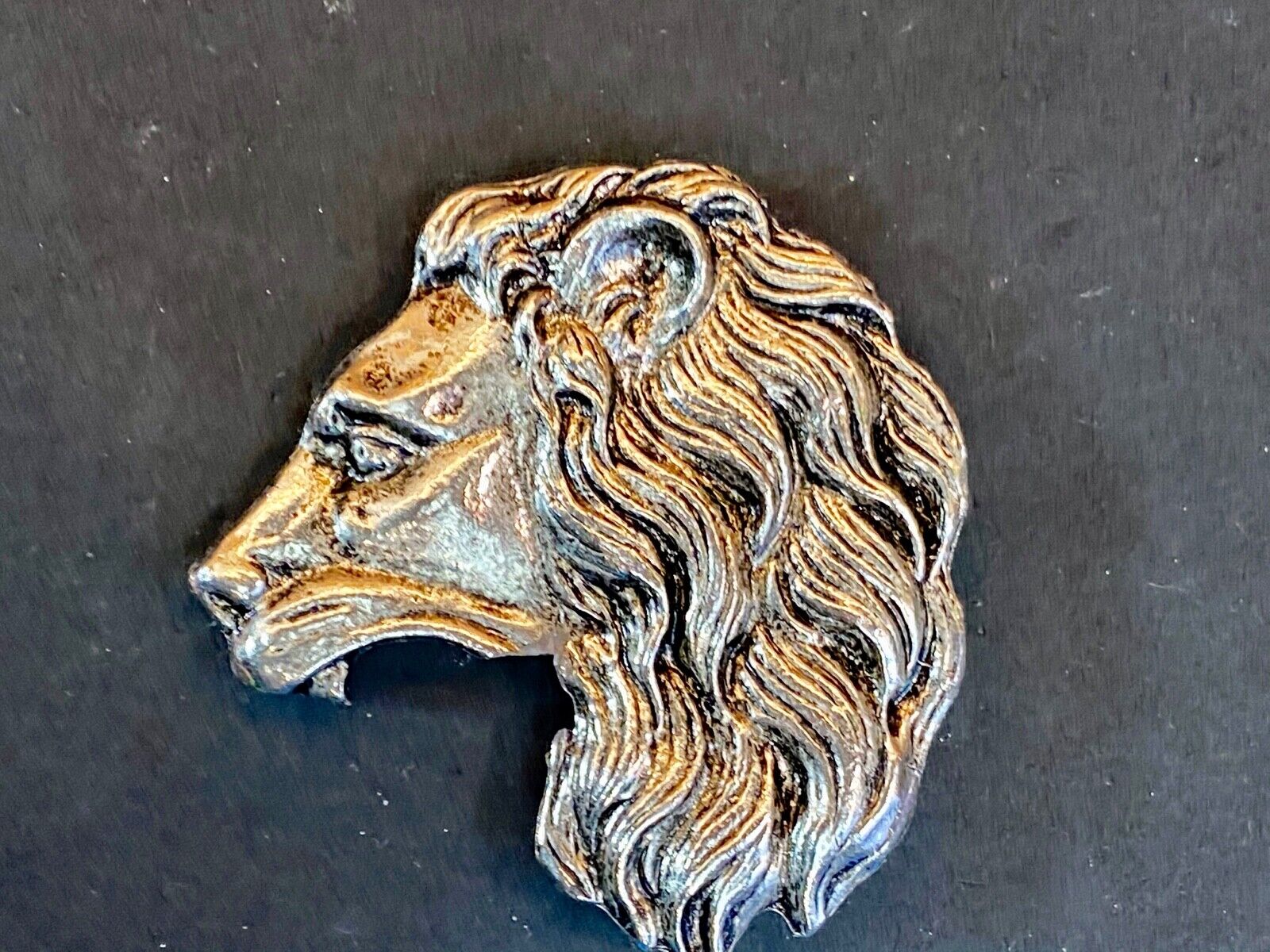 Vintage Lions Maine Figural Cut Out Head Bust Clip Belt Buckle 