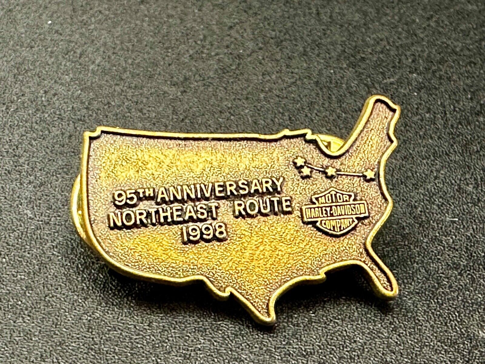 95th Anniversary Northeast Route 1998 USA Map Collectors Harley Davidson Pin