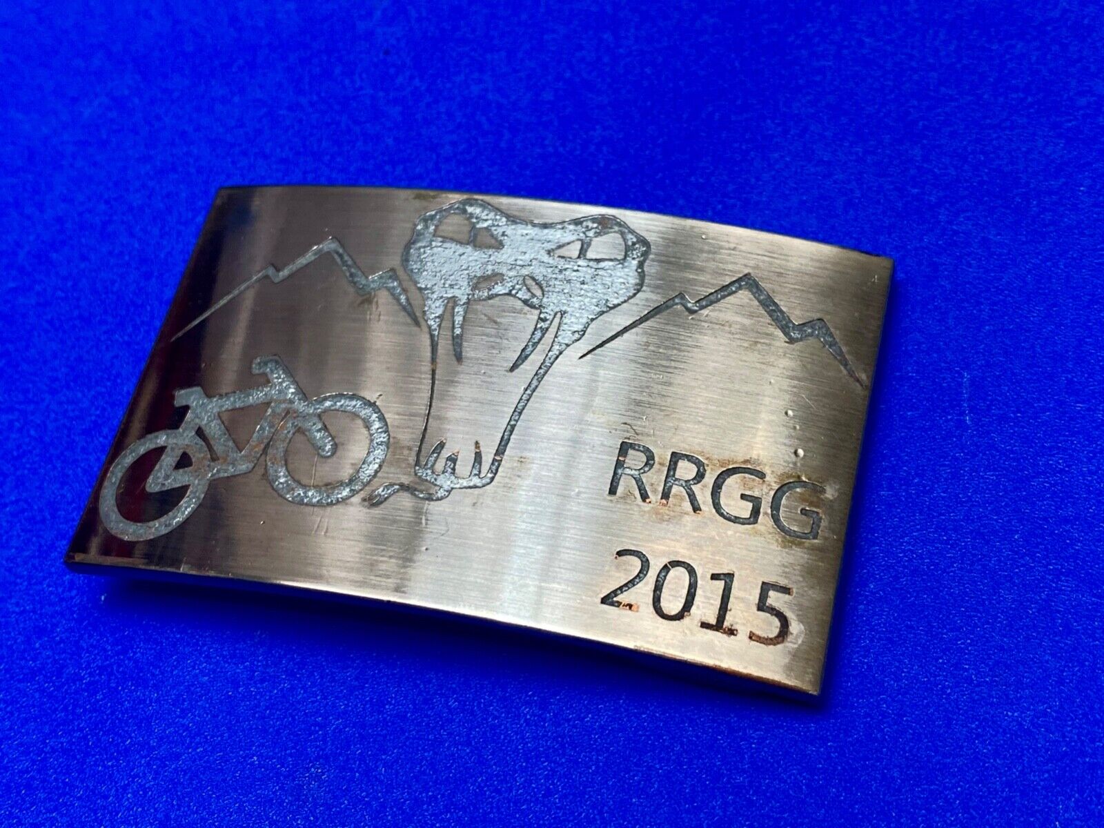 Used 2015 RRGG Mountain Bike Belt Buckle Viper Logo Event Trail Ride Race BMX