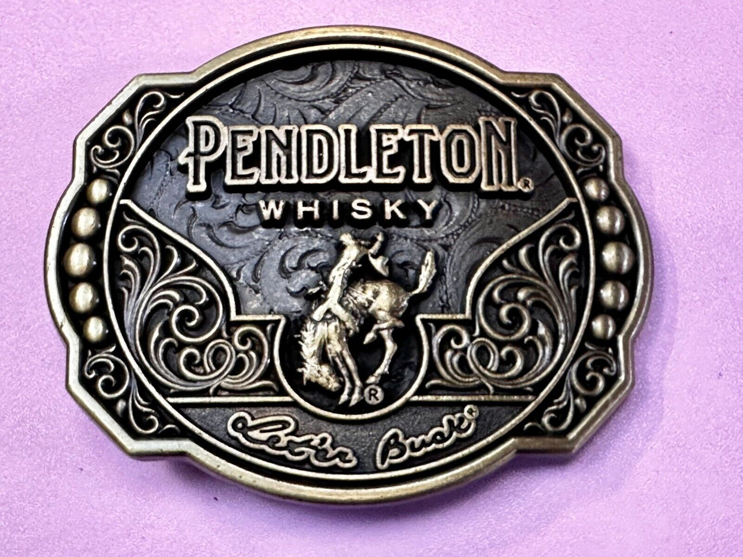 2024 Pendleton Whiskey Let'er Buck Rodeo Cowboy Montana Silversmiths Belt Buckle