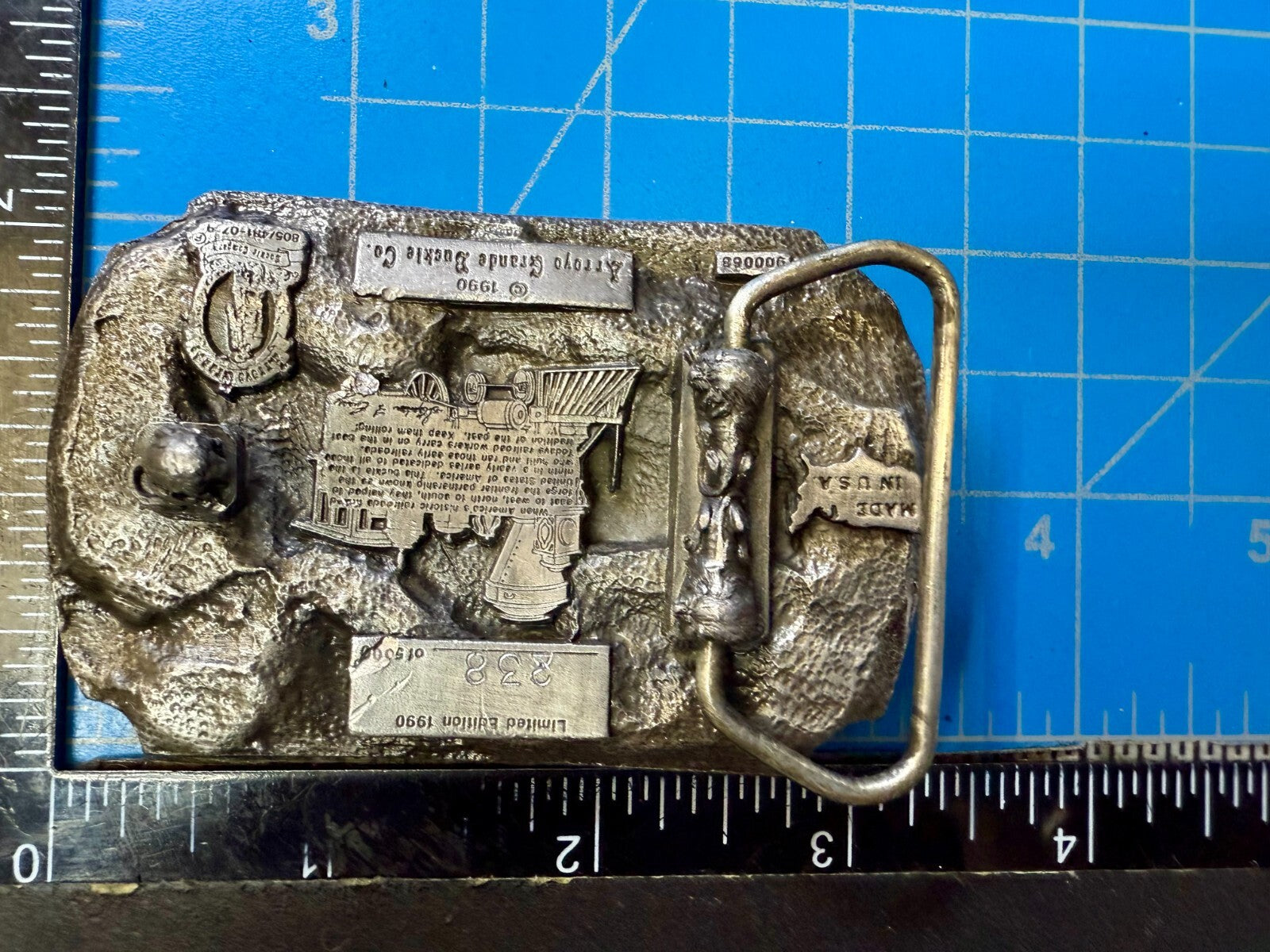 Vintage Historic American Railroad 1990 Commemorative Arroyo Grande Belt Buckle
