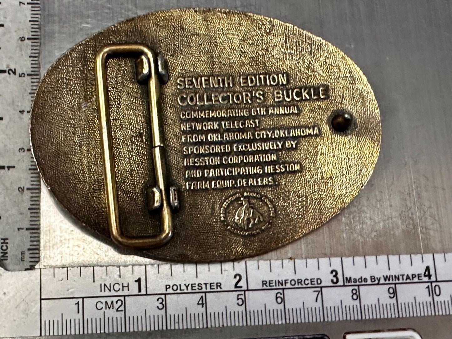 1981 Hesston National Finals Rodeo NFR Cowboys Belt Buckle -  7th edition