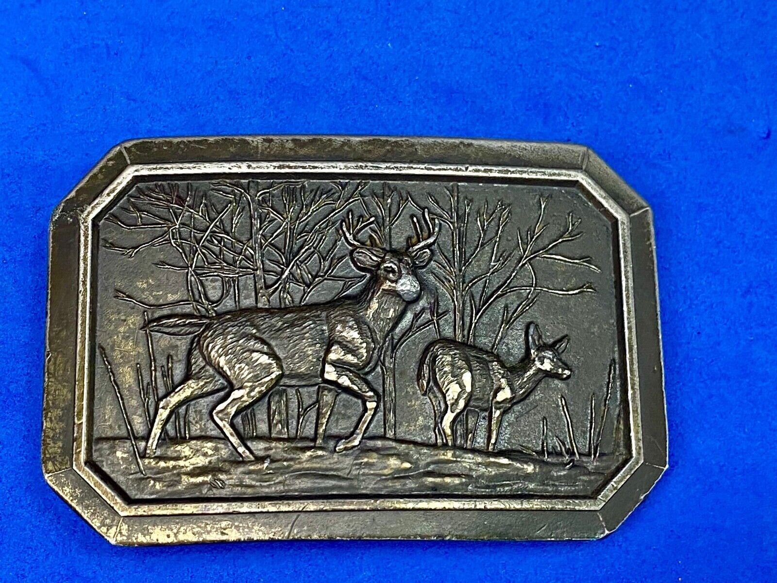 1976 The Deer In Nature  - Great American Belt Buckle Co 