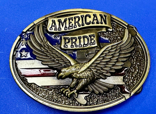 American Pride Flying Hunting Patriotic American Bald Eagle Raised Belt Buckle