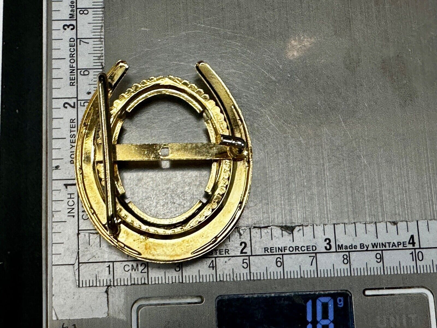 30 x 40 mm Gold Color Horseshoe Belt Buckle To Mount Your Cabochon Gem Stone