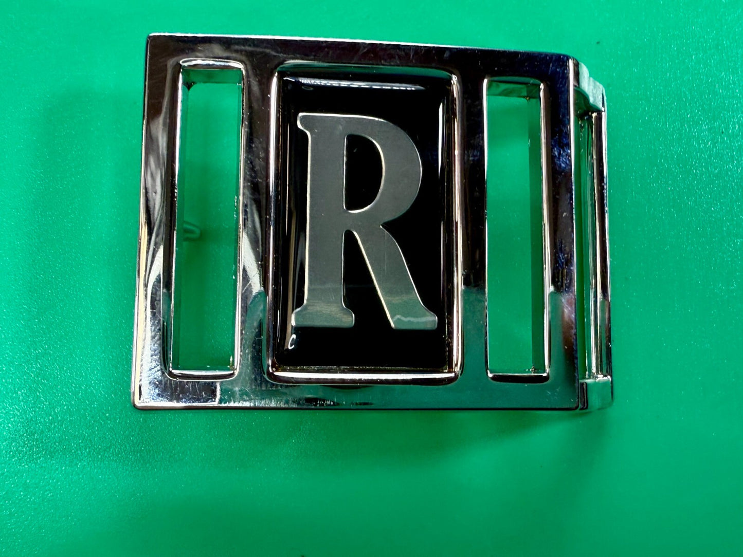 Vintage Custom Letter R Initial Monogram Belt Buckle by Avon 