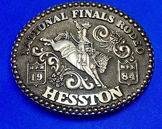 1984 NFR National Finals rodeo HESSTON Adult Size 2nd eddn Collector Belt Buckle