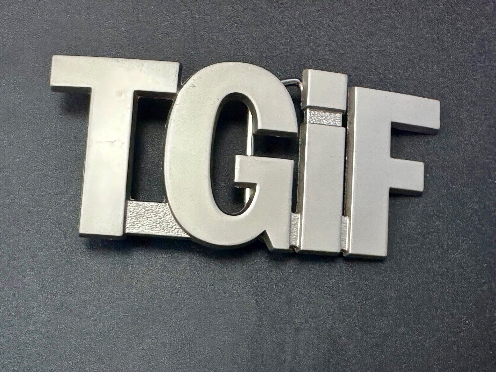TGIF Thank God Goodness It’s Friday Block Letters Statement Novelty Belt Buckle
