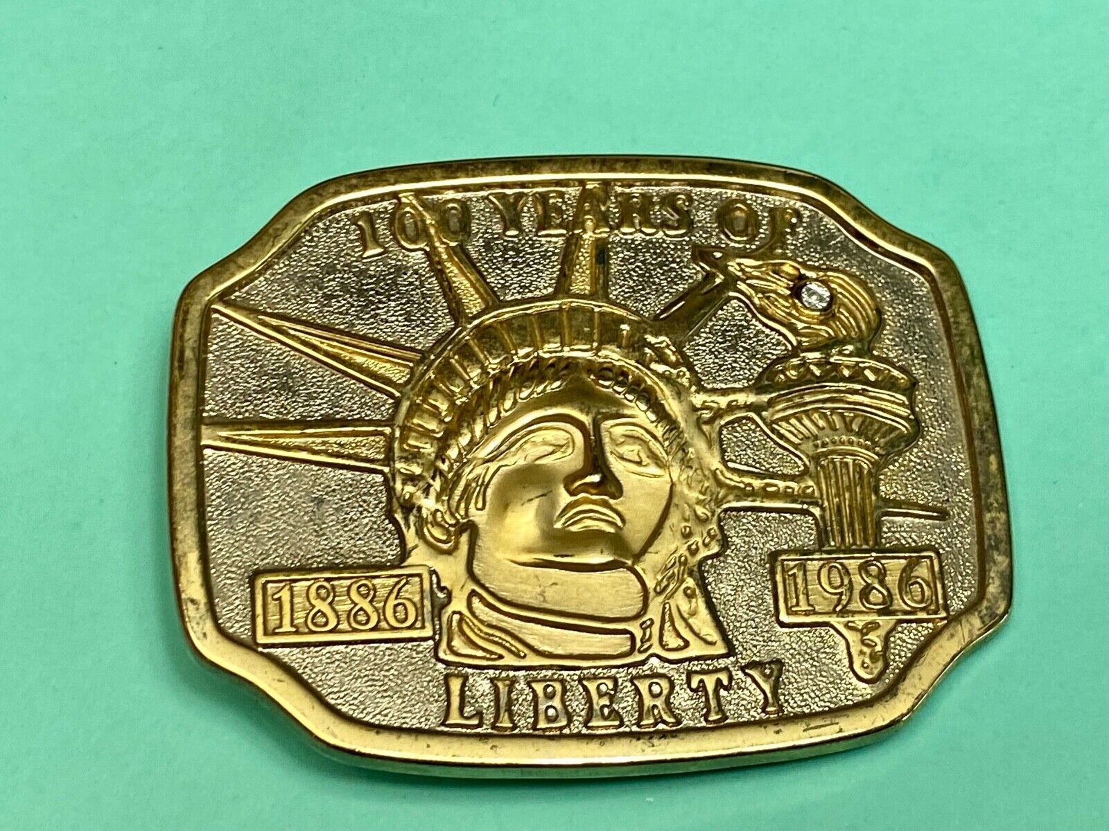 100 Years Of Lady Liberty - Nyc Iconic American Symbol Statue 1986 Belt Buckle 