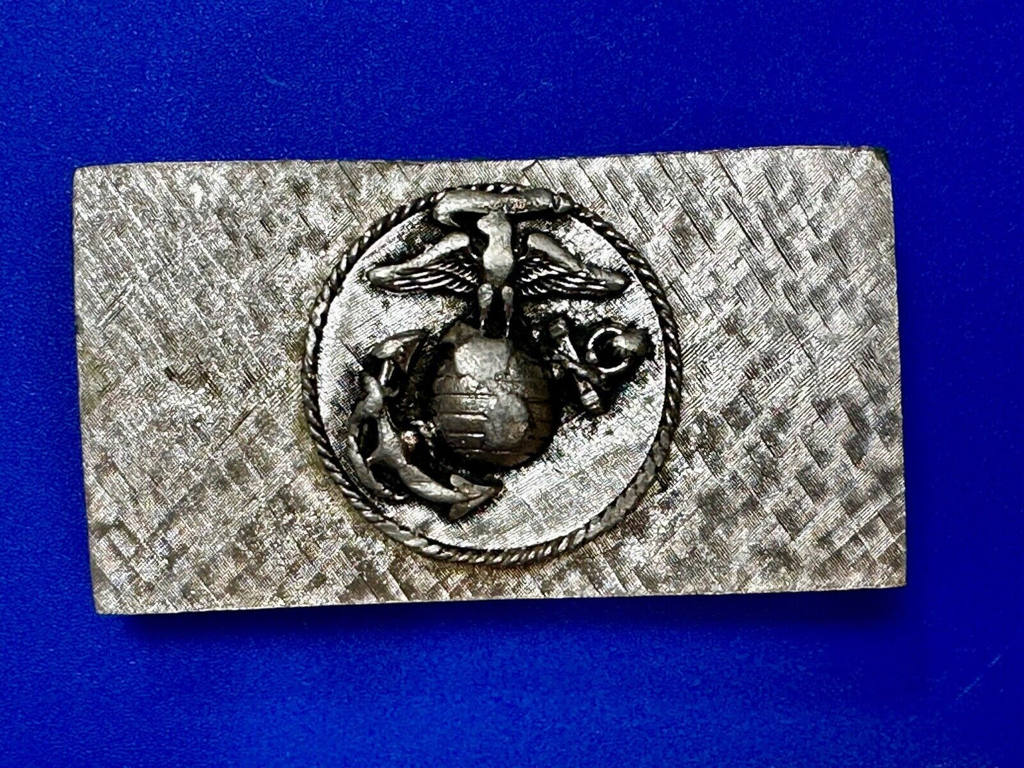 United States Marines Corps USA Military Emblem Silver Tone Belt Buckle