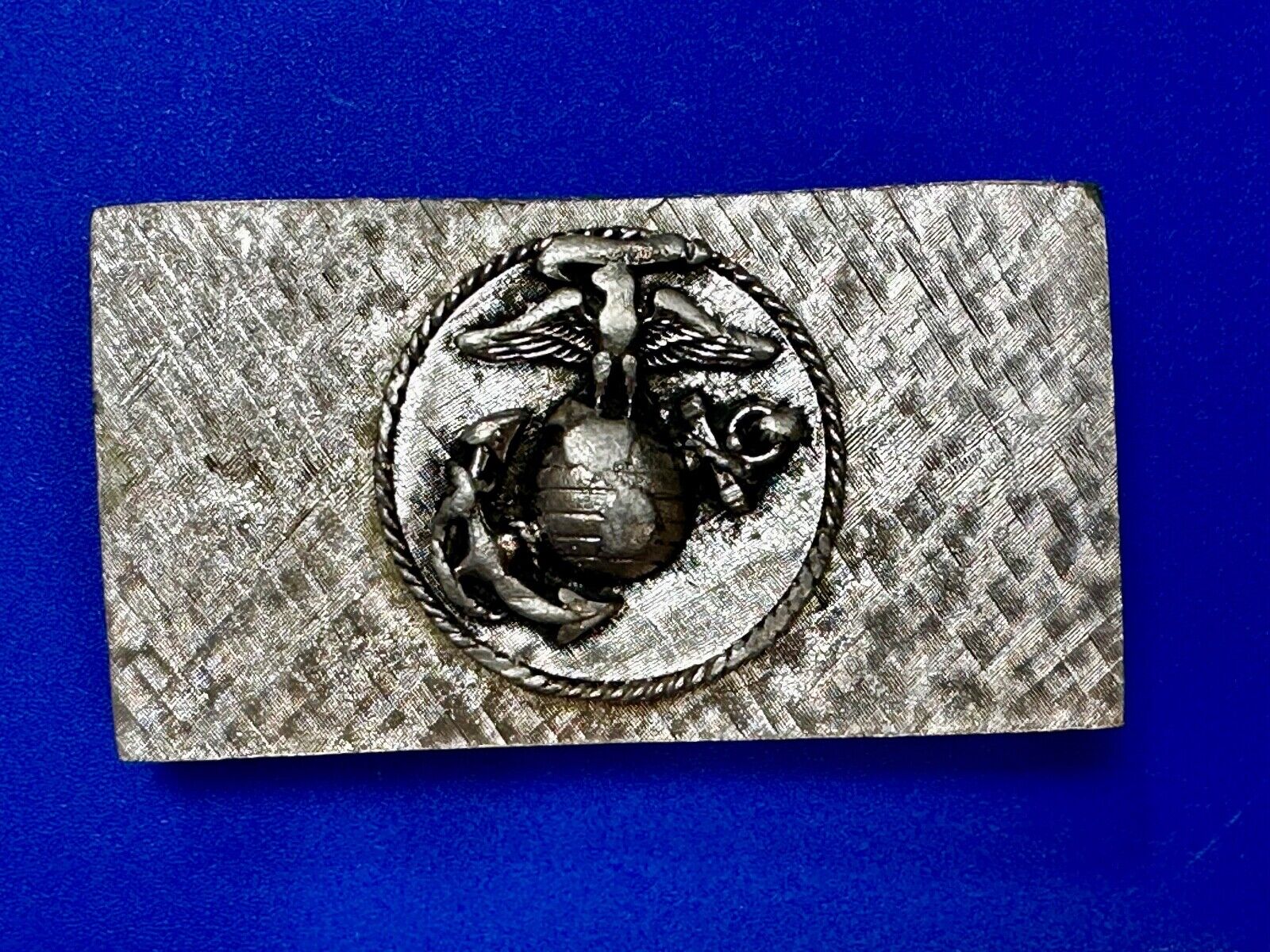 United States Marines Corps USA Military Emblem Silver Tone Belt Buckle