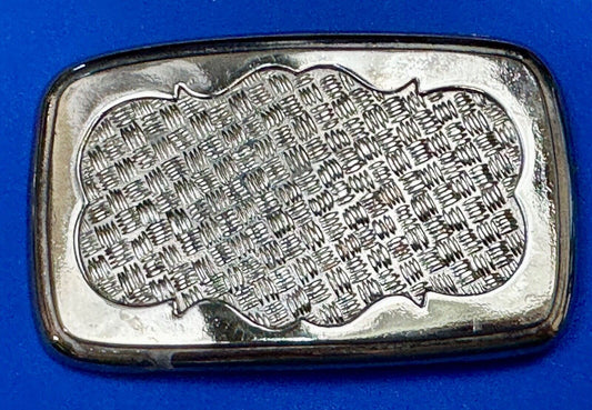 unique silver tone weave pattern western belt buckle
