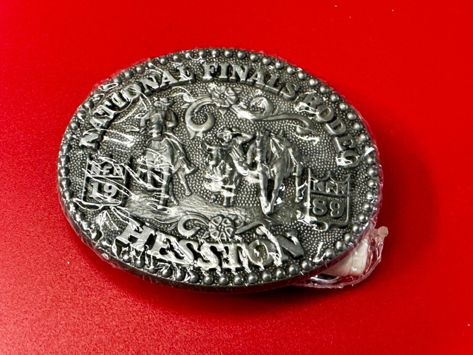 1989 Hesston National Finals Rodeo NFR Cowboys Youth Size NOS Belt Buckle