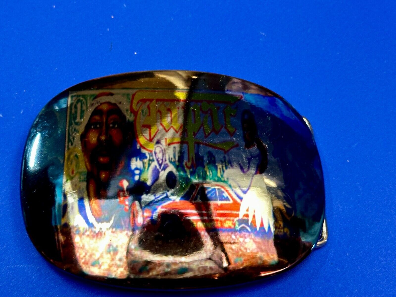 2Pac Tupac Shakur Hologram Style NOS Rap Music Legend Millennium Belt Buckle