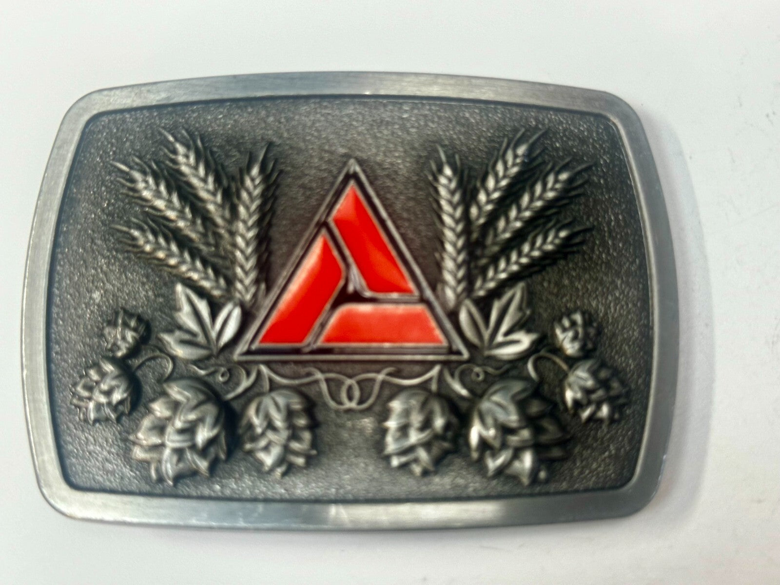 A.G. Farming Company Wheat Red Logo Emblem Farmers Promo Vintage Belt Buckle
