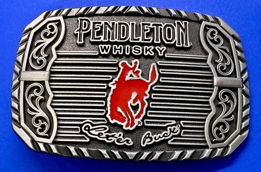 2025 Pendleton Whisky Let'er Buck Rodeo Cowboy Montana Silversmiths Belt Buckle
